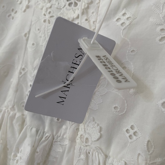 NWT MARCHESA NOTTE Ivory Eyelet Dress 2 - Picture 11 of 16